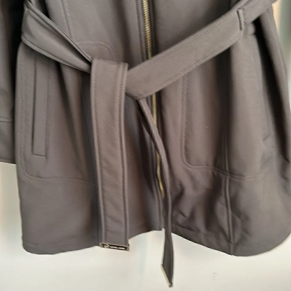 MICHAEL KORS Brown Water Repellent Hooded Coat L